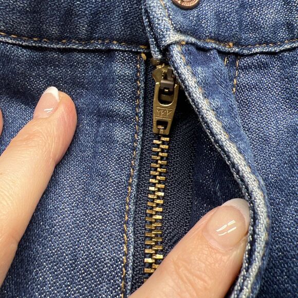 VINTAGE Guess Jeans Womens 28? Dark Blue High Rise Straight Denim Made in USA - Picture 6 of 12